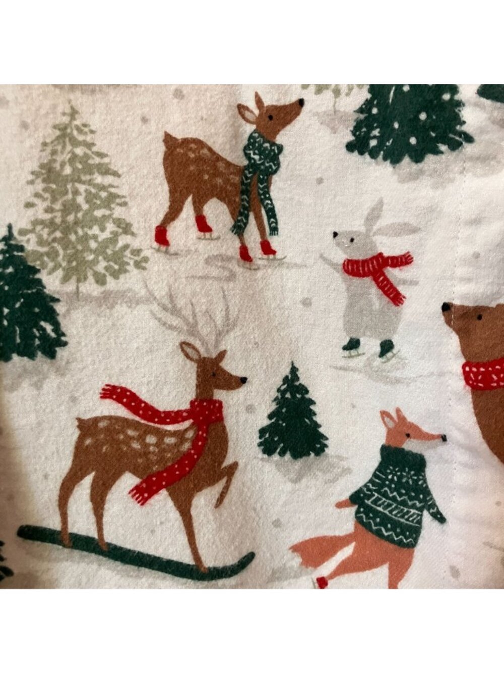 The Company Store Womens Winter Skating Animals Pajama Set Sz Small White XM EXC - Picture 3 of 12
